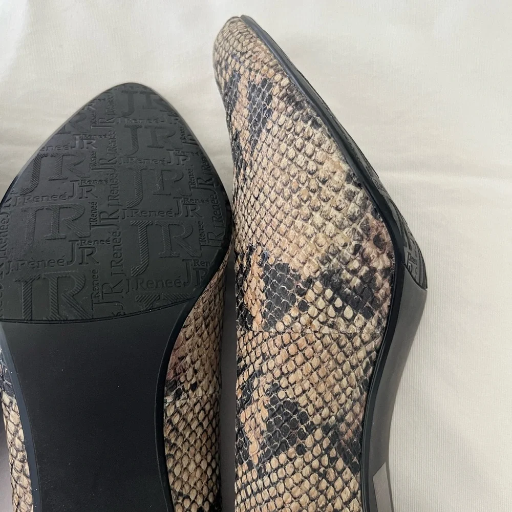 J.Renee Black Suede and Snake Print High Heels - Picture 7 of 7